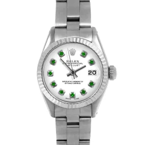 Rolex Datejust 26mm | 6917-SS-WHT-EMD-AM-FLT-OYS