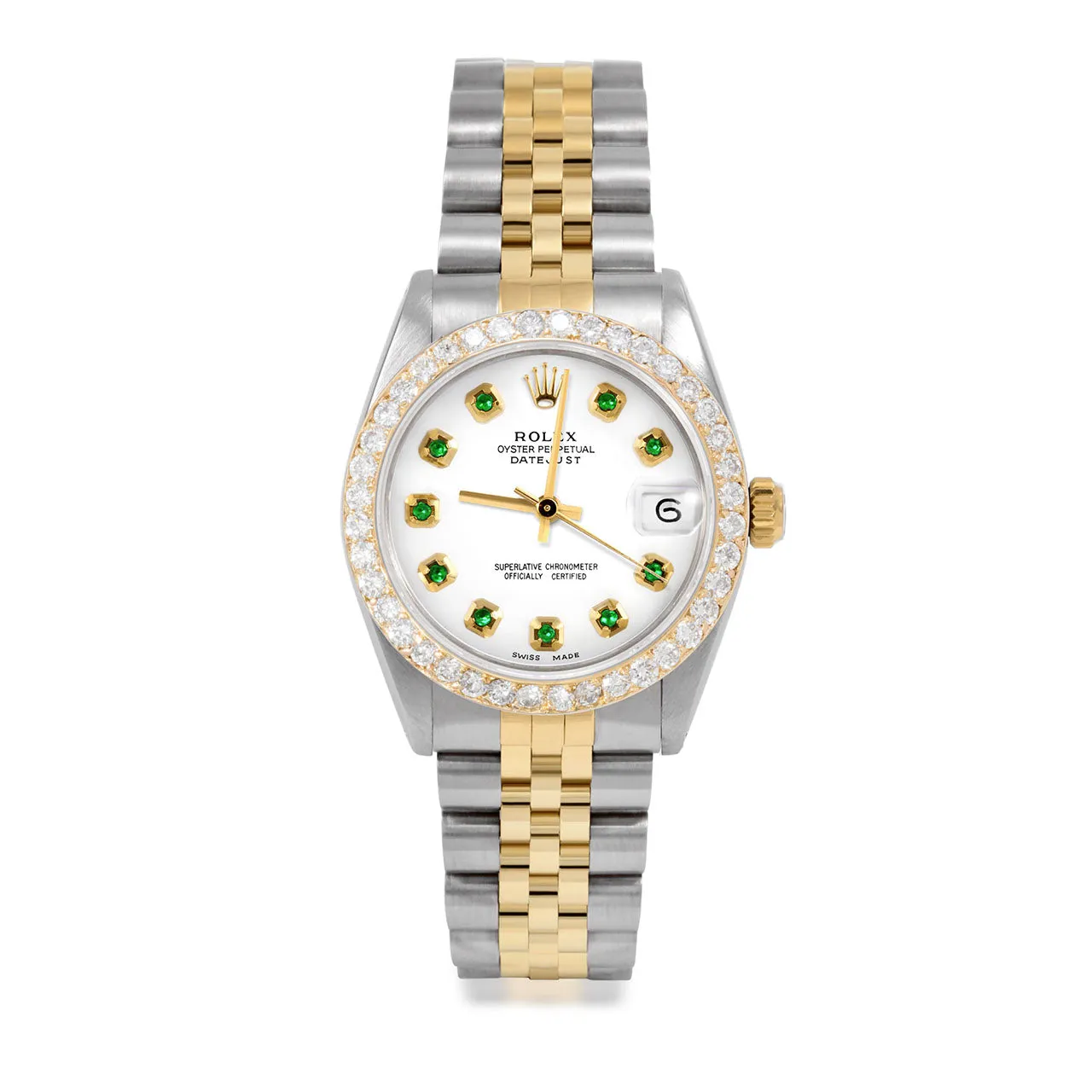 Rolex Datejust 31mm | 6827-TT-WHT-EMD-AM-2CT-JBL