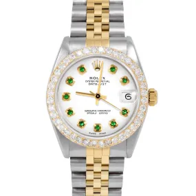 Rolex Datejust 31mm | 6827-TT-WHT-EMD-AM-2CT-JBL