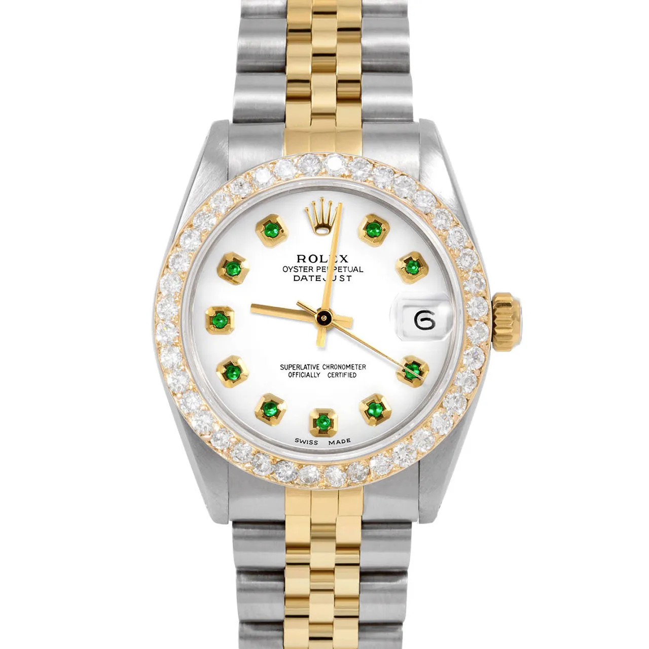 Rolex Datejust 31mm | 6827-TT-WHT-EMD-AM-2CT-JBL