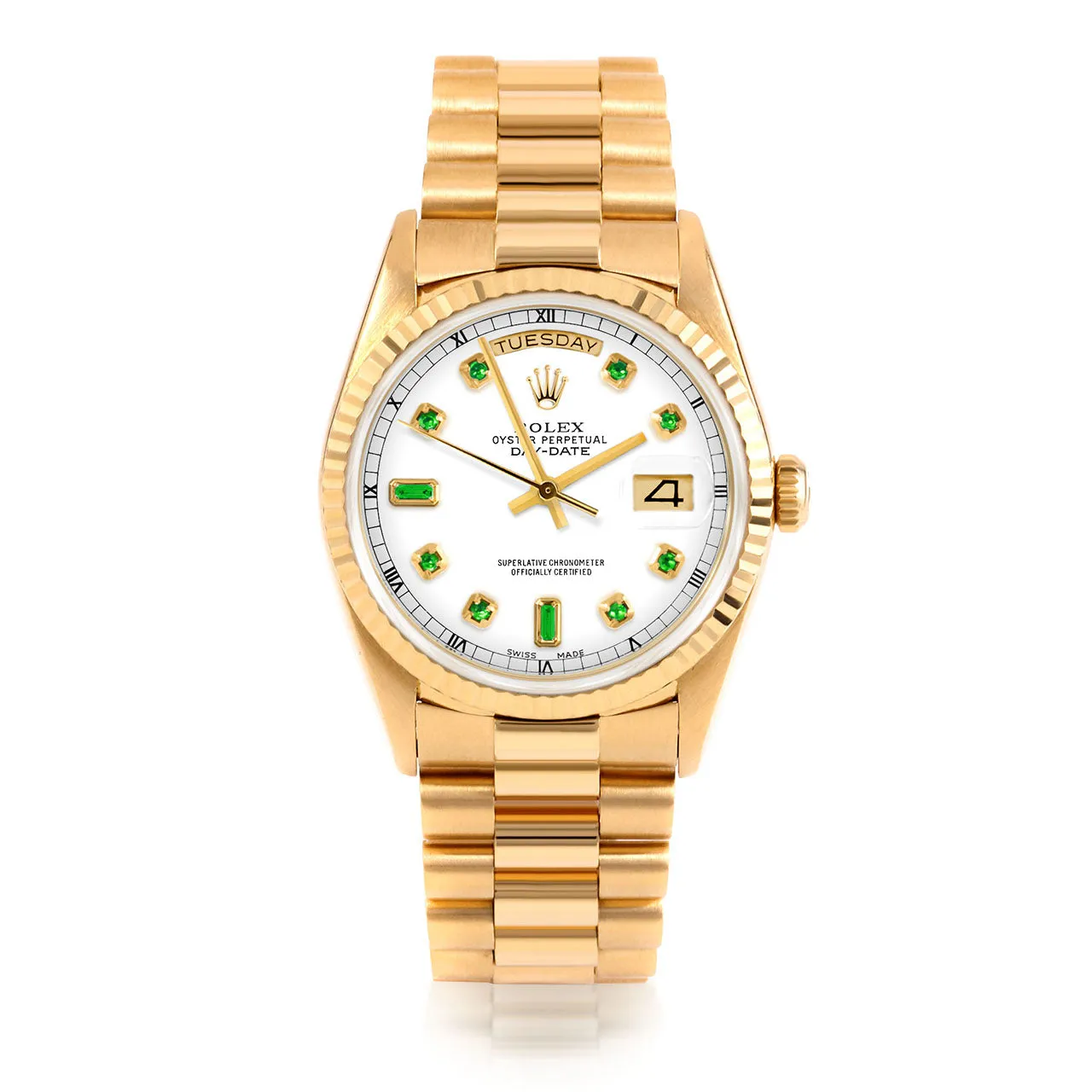 Rolex Day-Date 36mm | 18238-WHT-EMD-AM-FLT-PRS