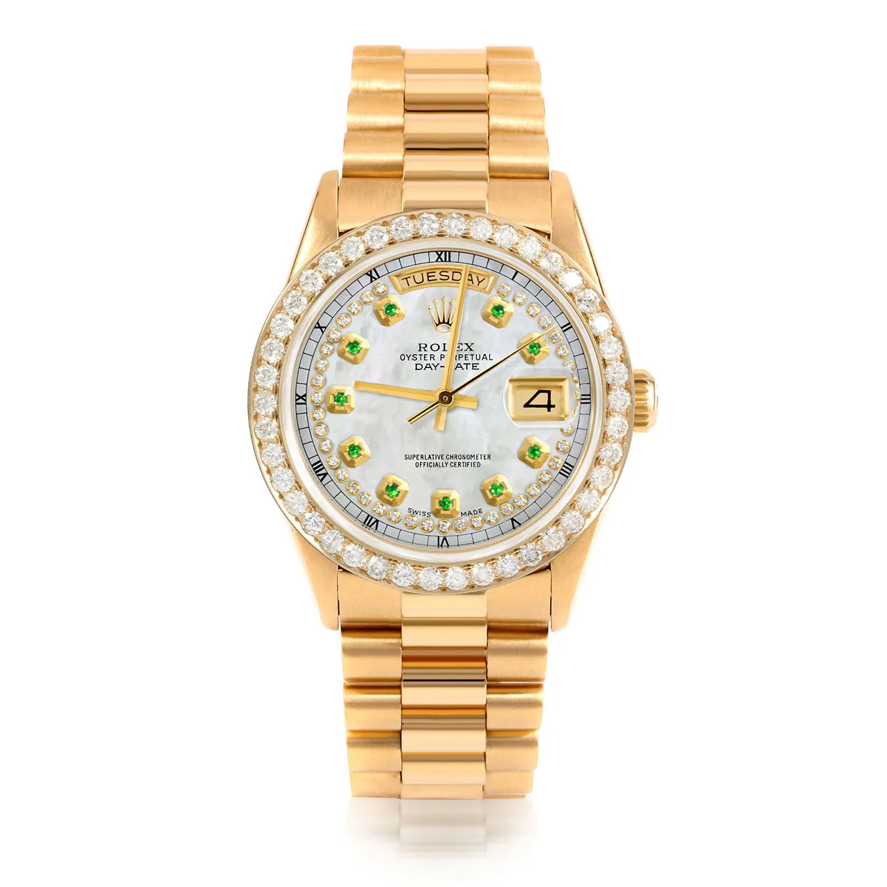 Rolex Day-Date 36mm | 18238-WMOP-STRE-25CT-PRS