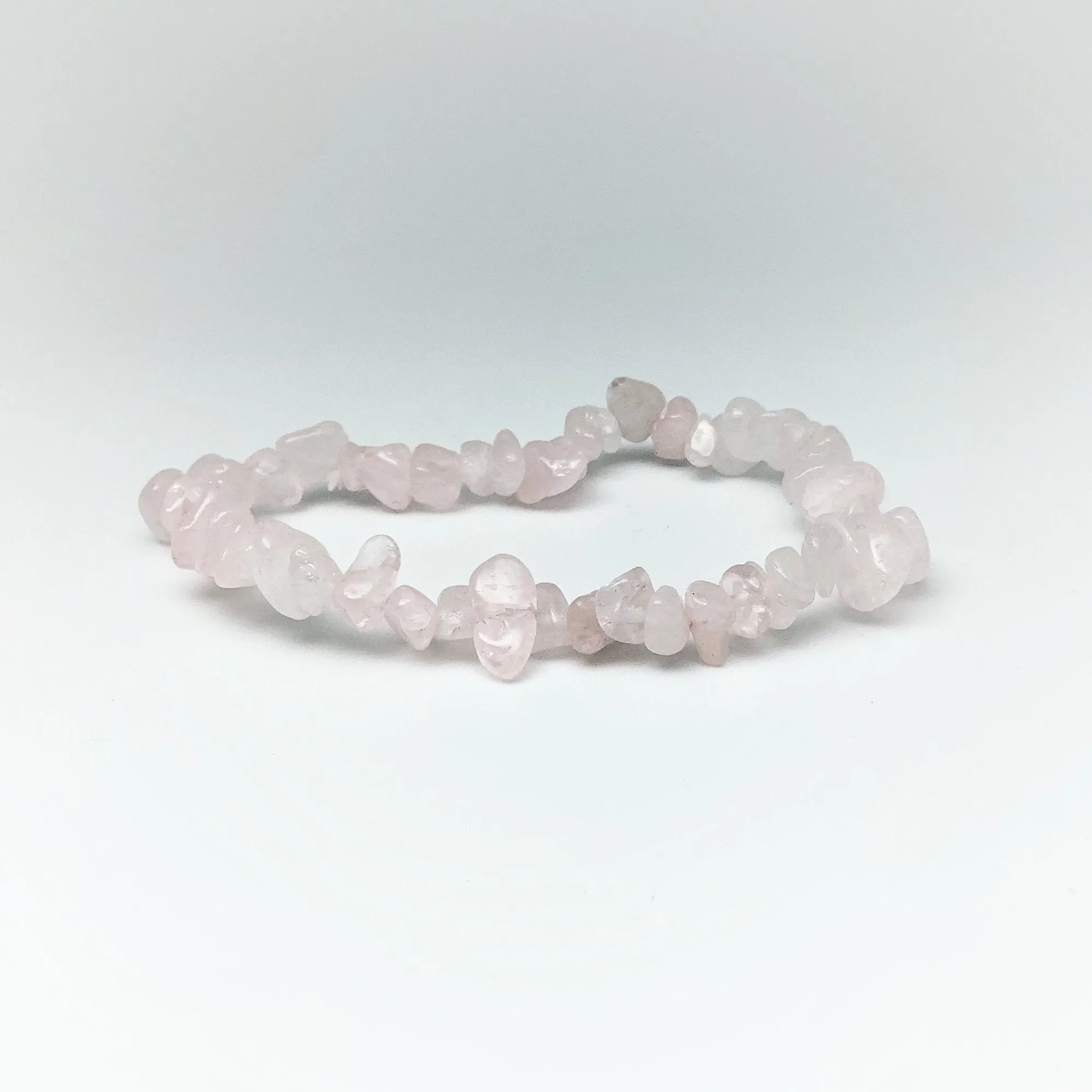 Rose Quartz Chip Beaded Bracelet