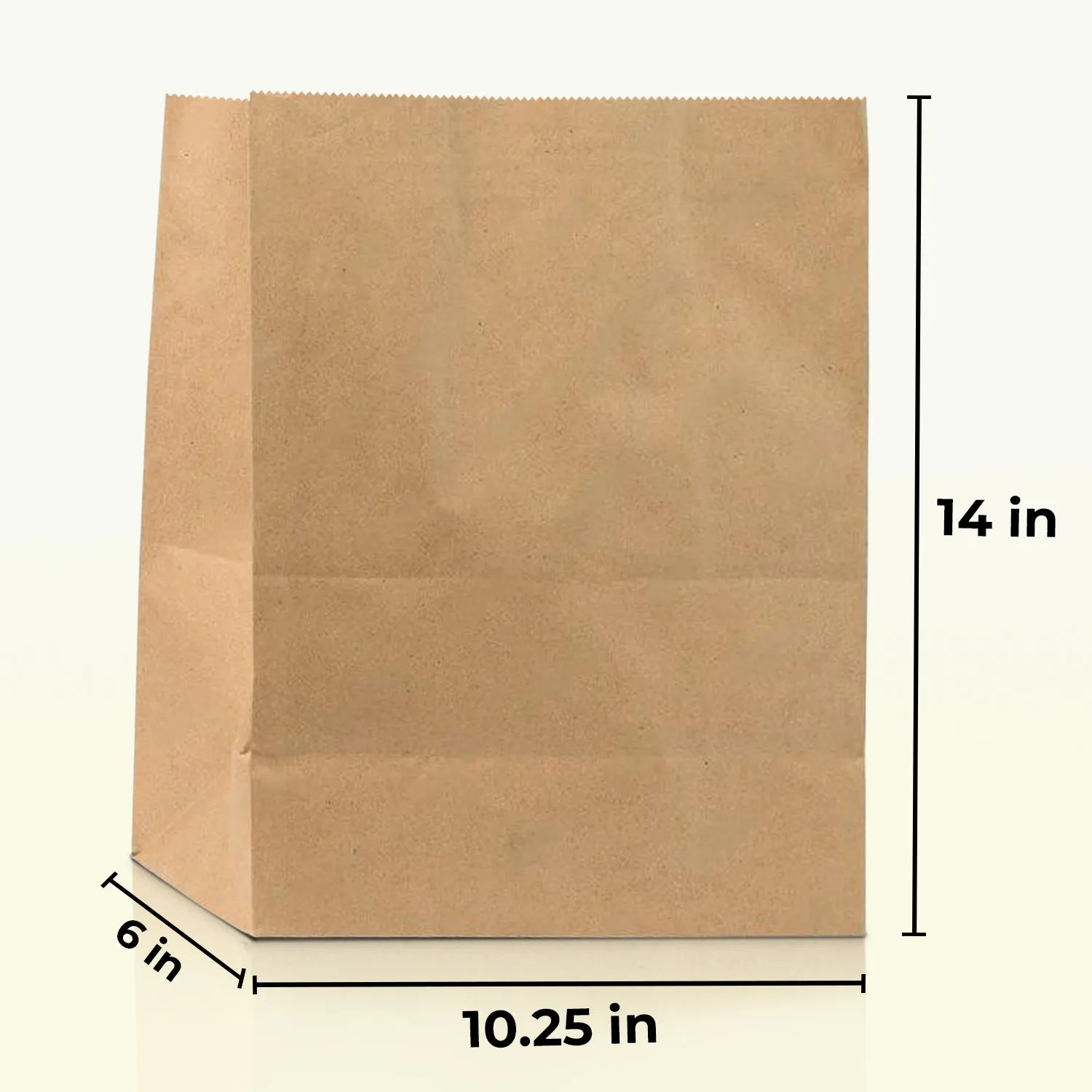 Rosmonde Kraft Paper Take Out Bag, 10.24" x 6" x 14", Brown Gift Wrapping & Grocery Bags Bulk