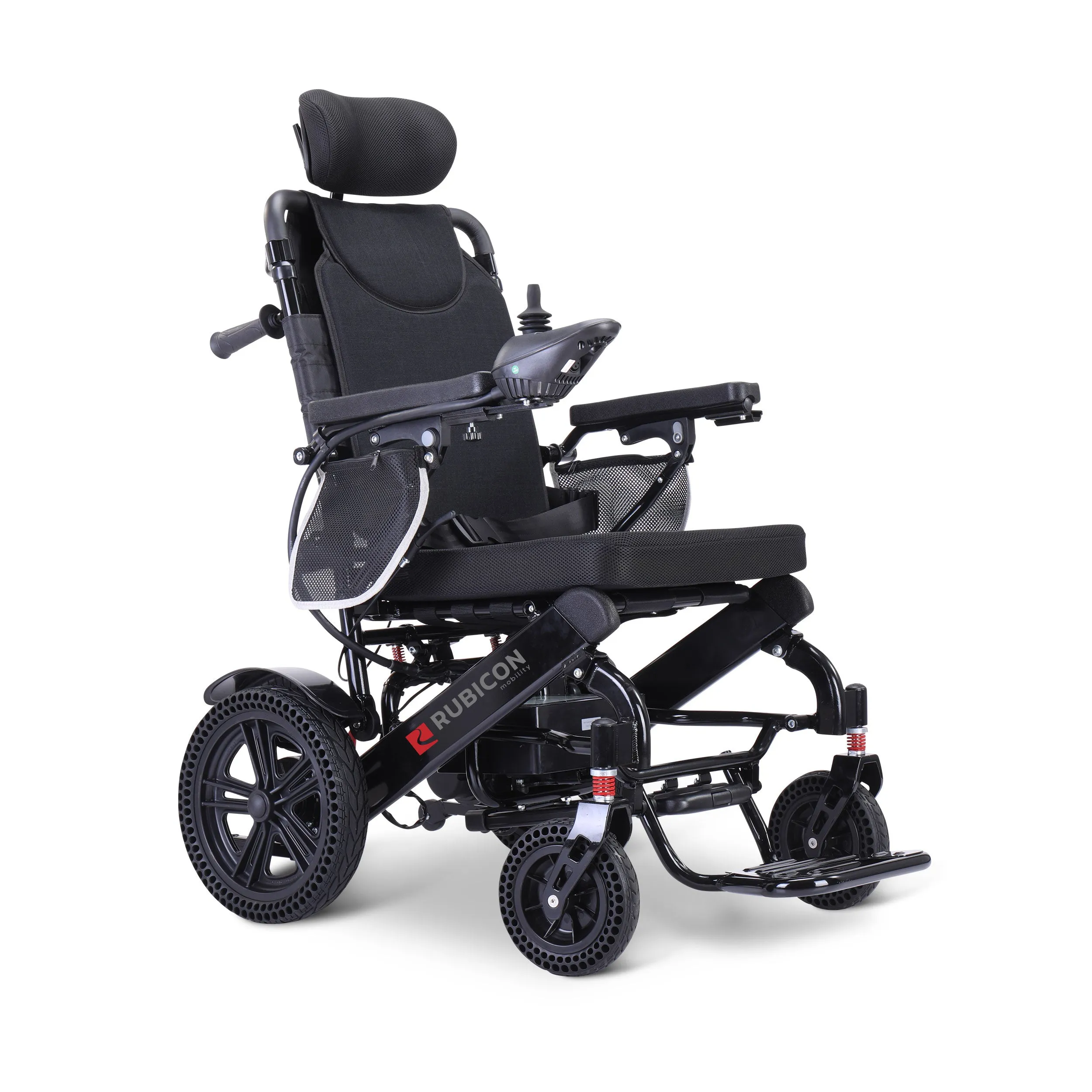 Rubicon DX11 - Reclining Electric Wheelchair with Adjustable Headrest: Foldable, Long Range, All Terrain & Heavy-Duty | Dual Motor Power Wheelchair