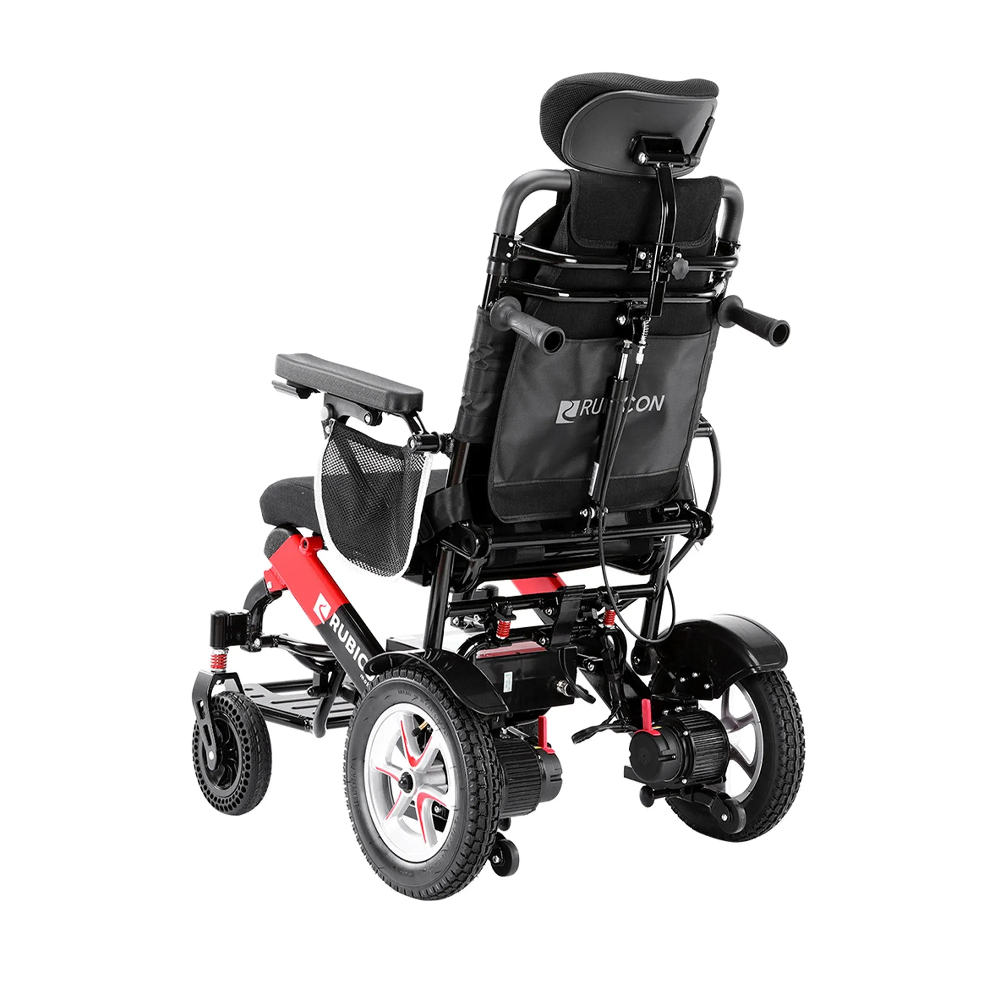 Rubicon DX11 - Reclining Electric Wheelchair with Adjustable Headrest: Foldable, Long Range, All Terrain & Heavy-Duty | Dual Motor Power Wheelchair