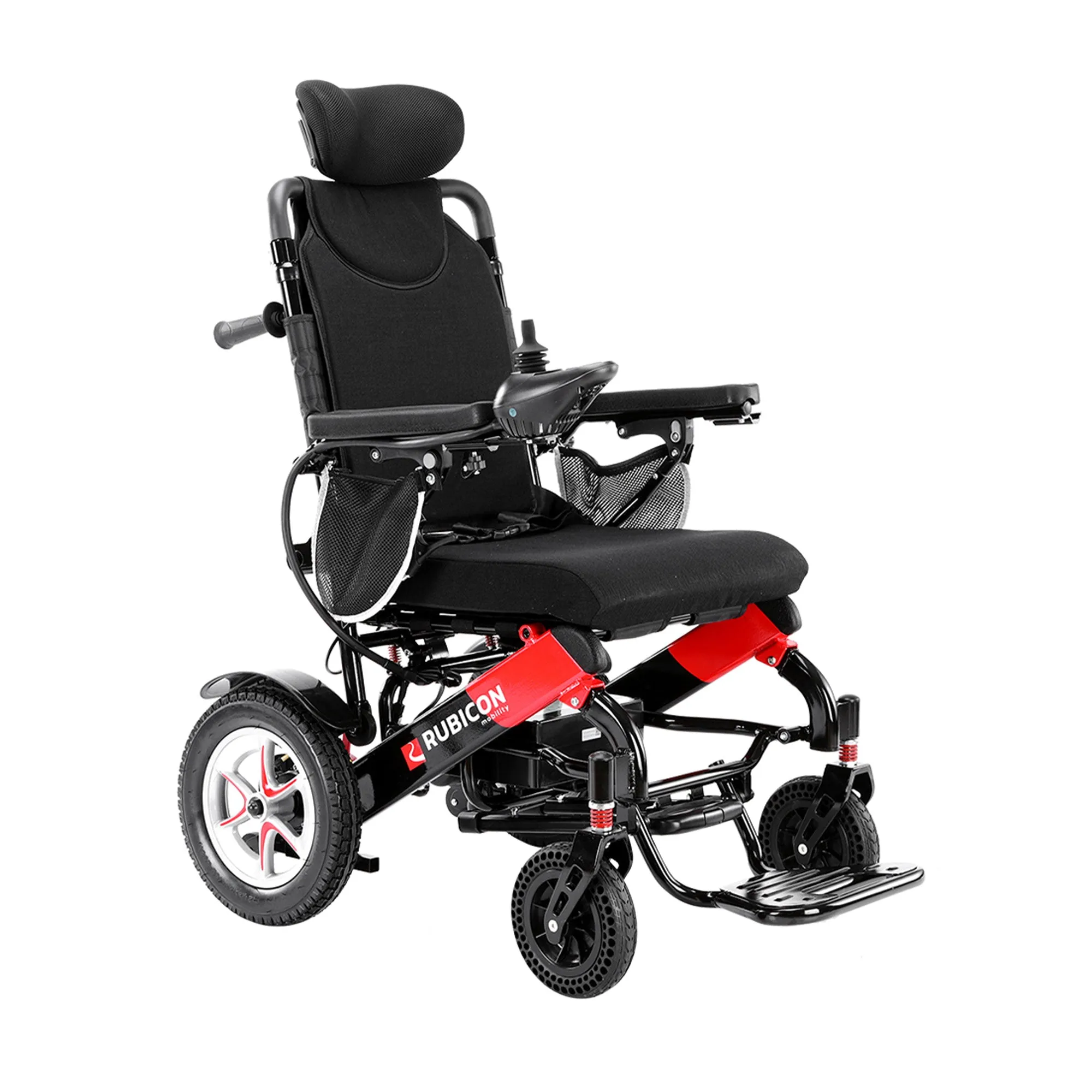 Rubicon DX11 - Reclining Electric Wheelchair with Adjustable Headrest: Foldable, Long Range, All Terrain & Heavy-Duty | Dual Motor Power Wheelchair
