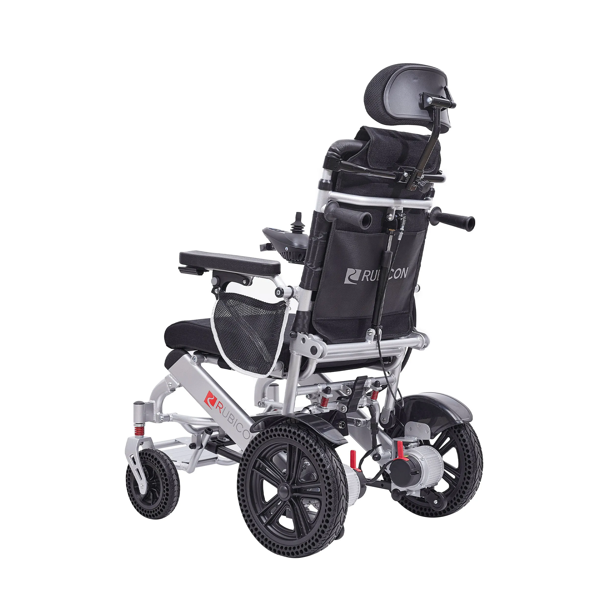 Rubicon DX11 - Reclining Electric Wheelchair with Adjustable Headrest: Foldable, Long Range, All Terrain & Heavy-Duty | Dual Motor Power Wheelchair