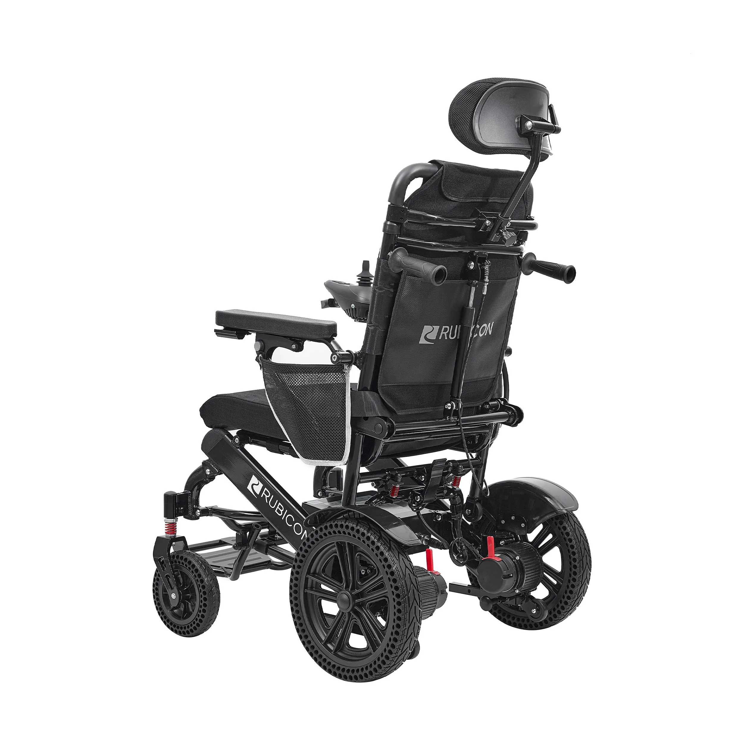 Rubicon DX11 - Reclining Electric Wheelchair with Adjustable Headrest: Foldable, Long Range, All Terrain & Heavy-Duty | Dual Motor Power Wheelchair