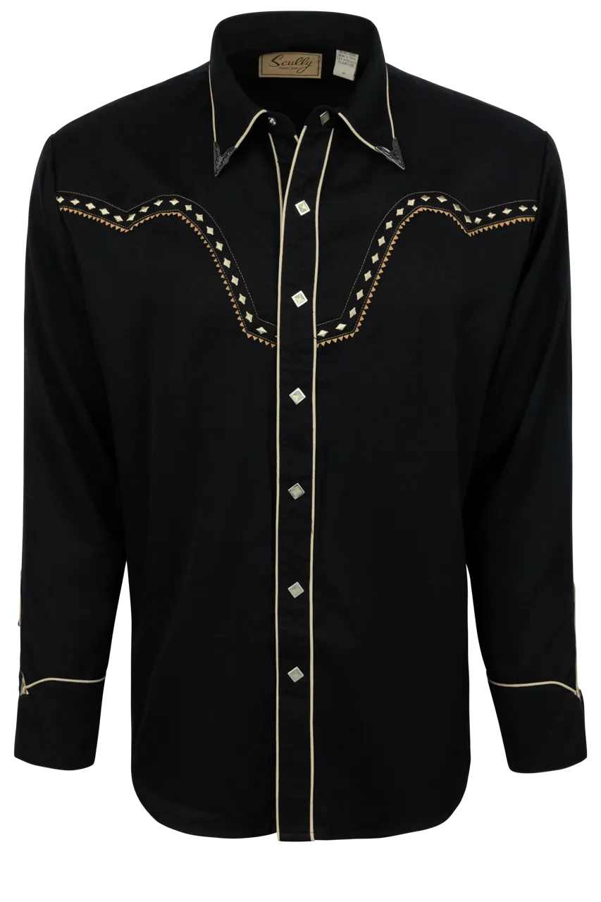 Scully Diamond Western Shirt - Black