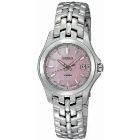 Seiko SXDB87 Women's Dress Pink Mother of Pearl Dial Stainless Steel Watch