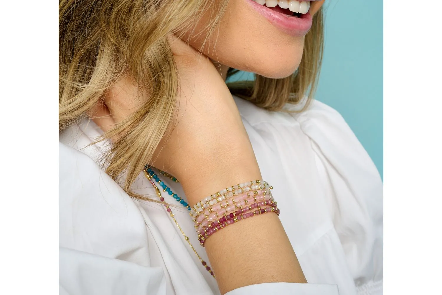 Serenity Pink Tourmaline Bracelet Stack