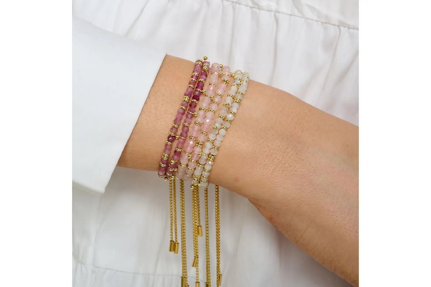 Serenity Pink Tourmaline Bracelet Stack