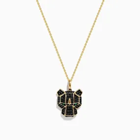 Signature 14K Yellow Gold Black Diamond Panther Pendant