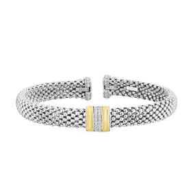 Silver, 18K Gold & Diamond Prosecco Bracelet