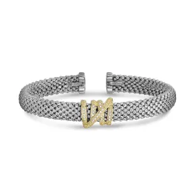 Silver & 18K Gold Prosecco Diamond Tally Bangle