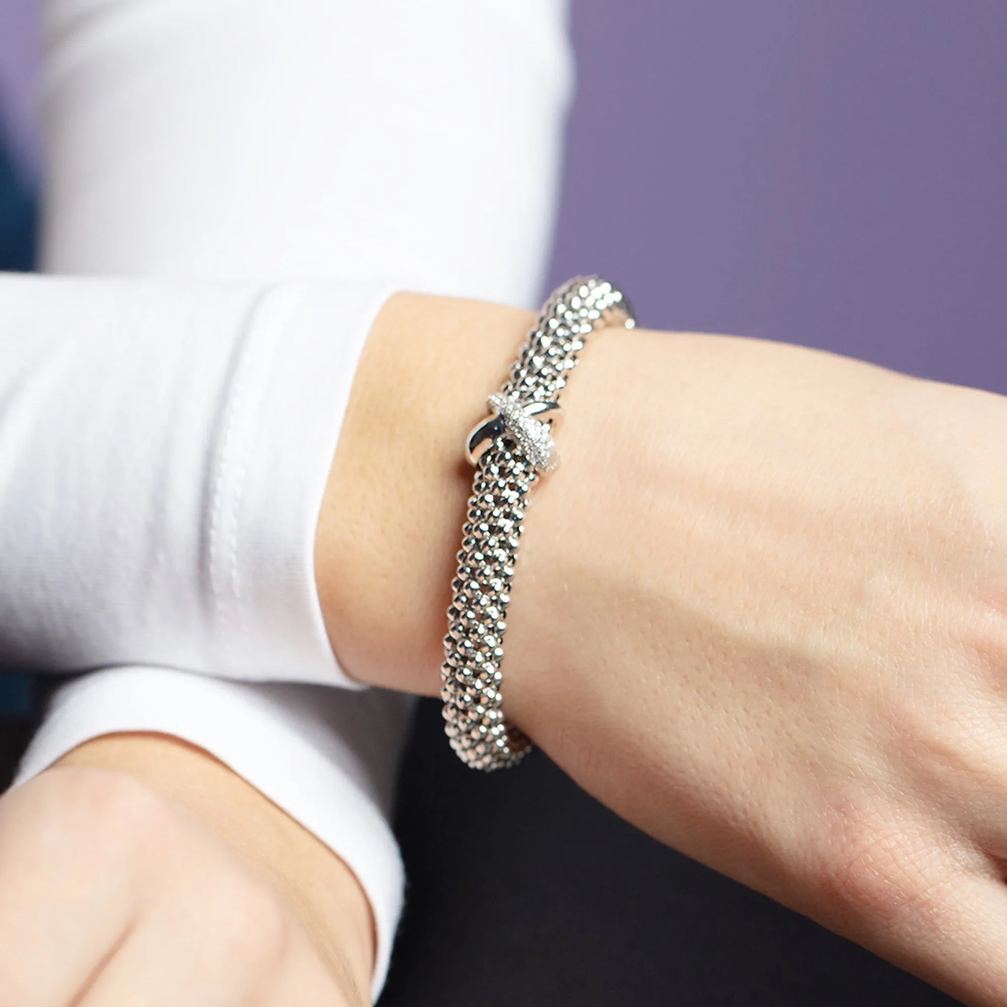 Silver & Diamond Prosecco X Cuff