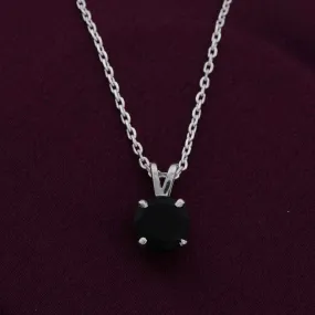 Silver Black Diamond Spherical Pendant