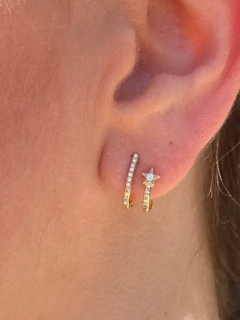 Star Diamond Cuff Earrings