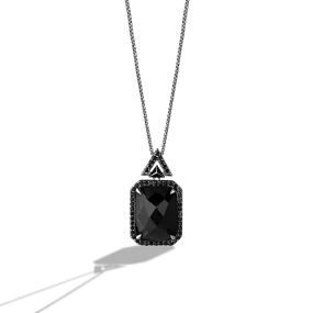 Star Wars™ Fine Jewelry DARK ARMOR WOMEN'S PENDANT 1/2 CT.TW. Black Diamonds and Onyx, Sterling Silver with Black Rhodium