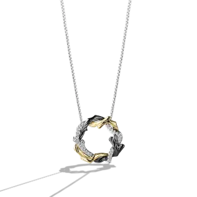 Star Wars™ Fine Jewelry THE DAGOBAH WOMEN'S PENDANT 1/10 CT.TW. Diamonds, Sterling Silver, 10K Yellow Gold and Black Rhodium