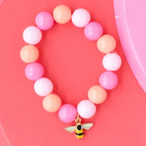 Stretch Beaded Bracelet Bee Charm Children's Jewelry by Rebecca Accessories