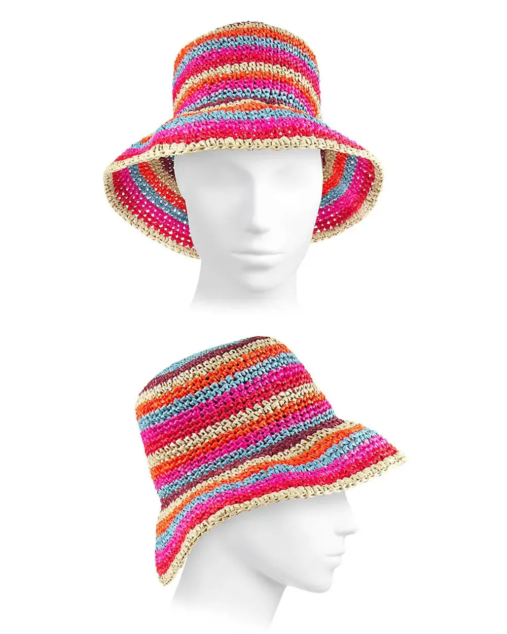 Striped Woven Bucket Hat