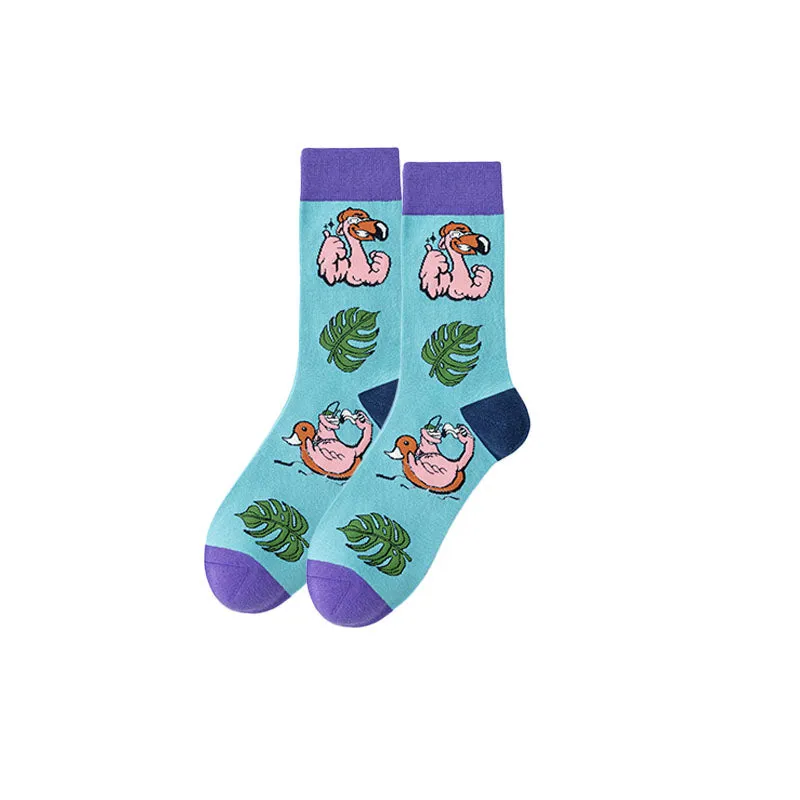 Sweetnana Cartoon Fashion Socks, Men Women Unisex, Colorful Crazy Animal Patterned Cotton Crew Seamless Socks.