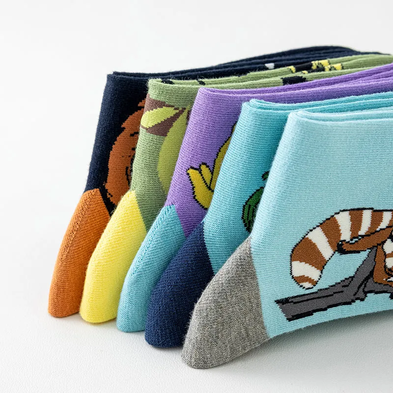 Sweetnana Cartoon Fashion Socks, Men Women Unisex, Colorful Crazy Animal Patterned Cotton Crew Seamless Socks.