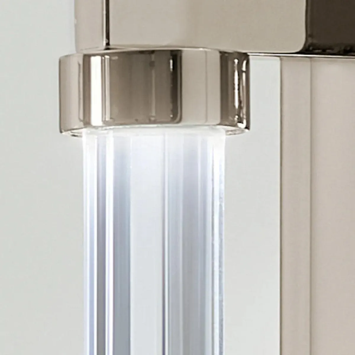 Sycara 19" 2-Lights LED Wall Sconce With Clear Optical Crystal Glass, Polished Nickel Finish