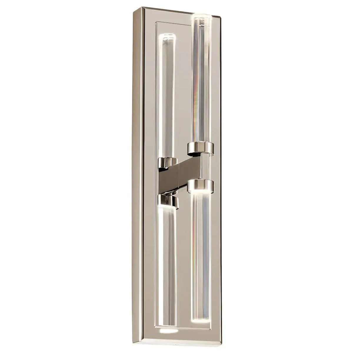 Sycara 19" 2-Lights LED Wall Sconce With Clear Optical Crystal Glass, Polished Nickel Finish
