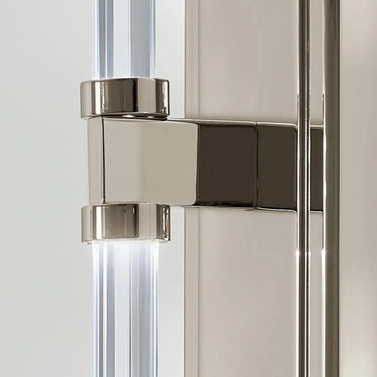 Sycara 19" 2-Lights LED Wall Sconce With Clear Optical Crystal Glass, Polished Nickel Finish