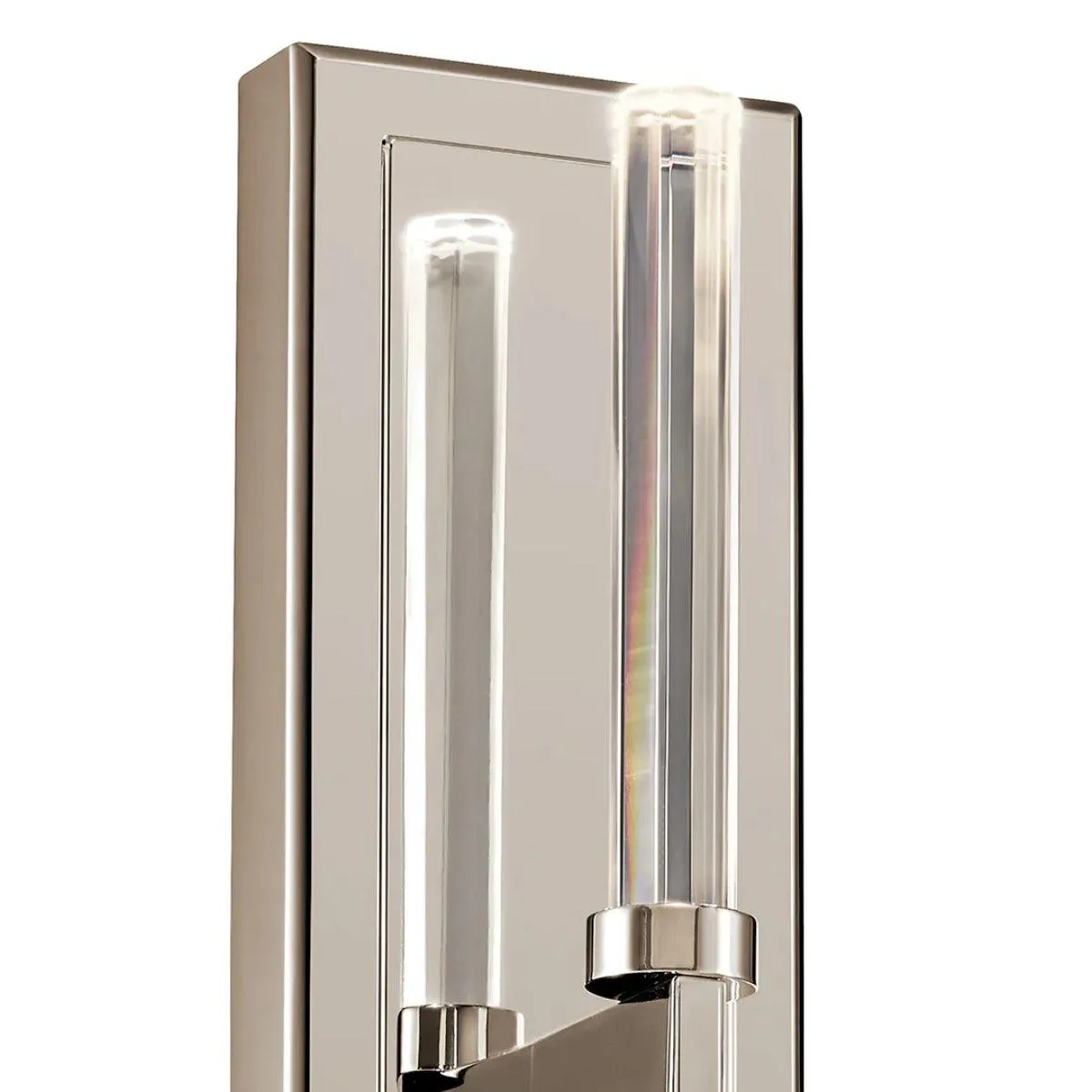 Sycara 19" 2-Lights LED Wall Sconce With Clear Optical Crystal Glass, Polished Nickel Finish