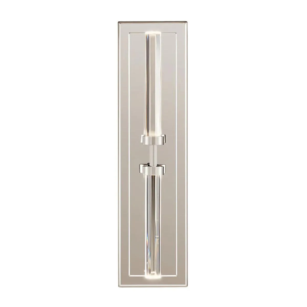 Sycara 19" 2-Lights LED Wall Sconce With Clear Optical Crystal Glass, Polished Nickel Finish