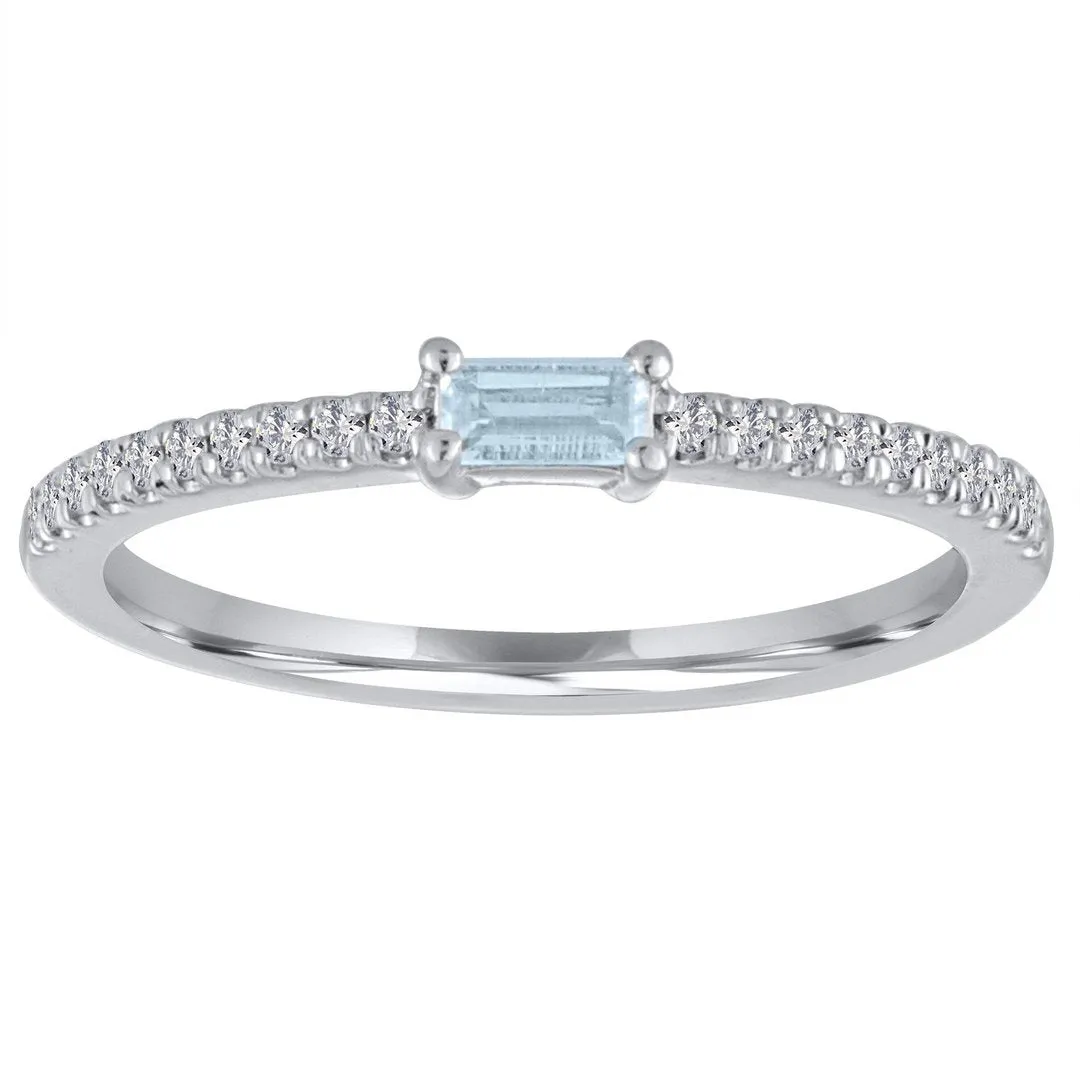 The Julia Birthstone Single Gemstone Baguette Stacking Ring