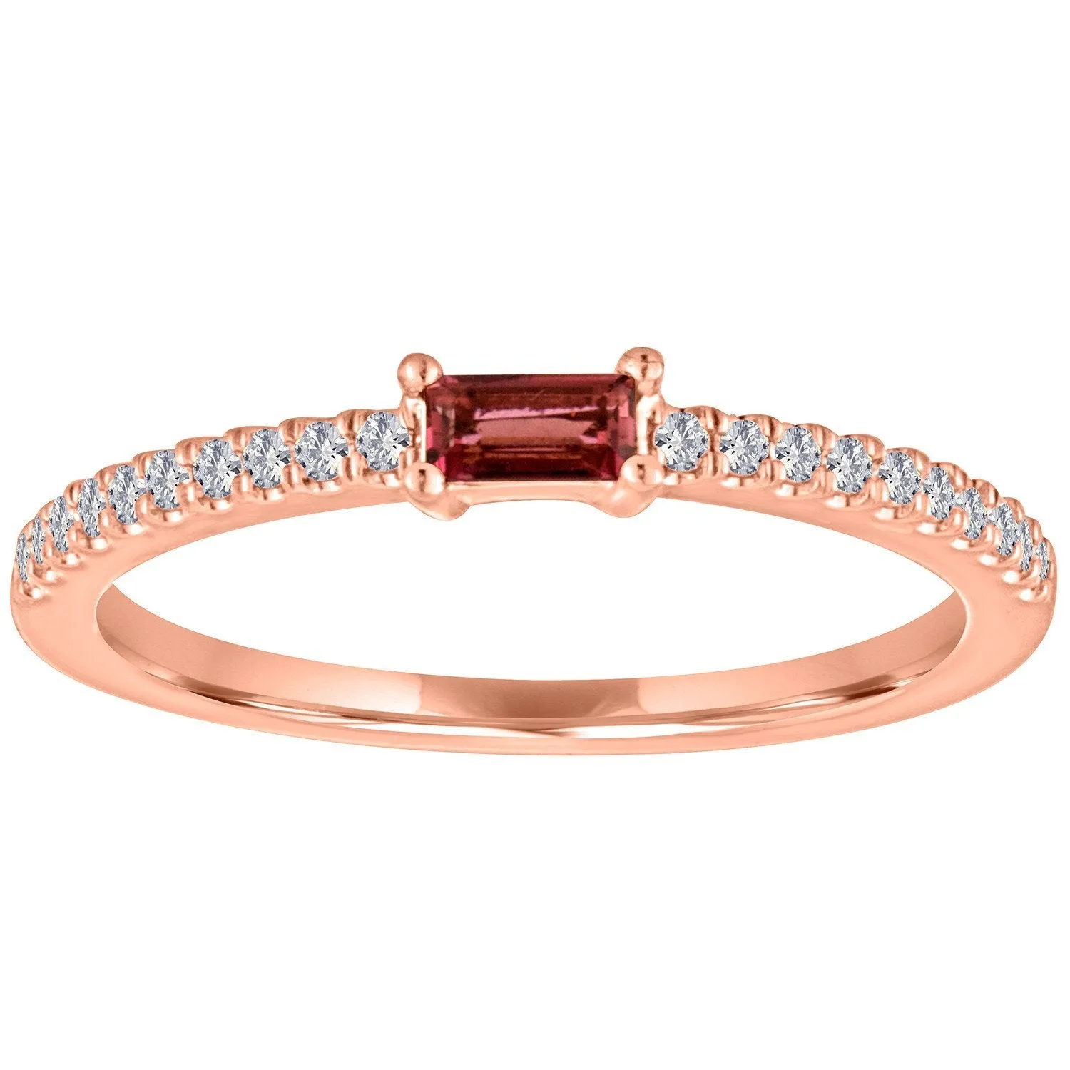 The Julia Birthstone Single Gemstone Baguette Stacking Ring