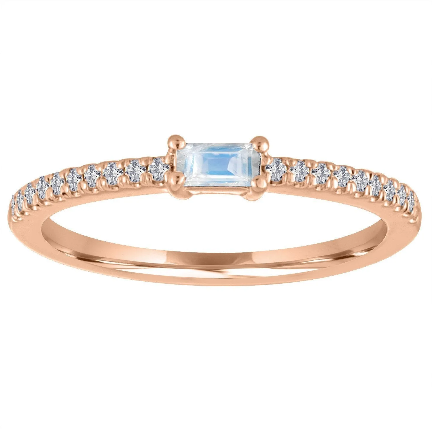 The Julia Birthstone Single Gemstone Baguette Stacking Ring
