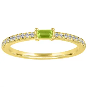The Julia Birthstone Single Gemstone Baguette Stacking Ring