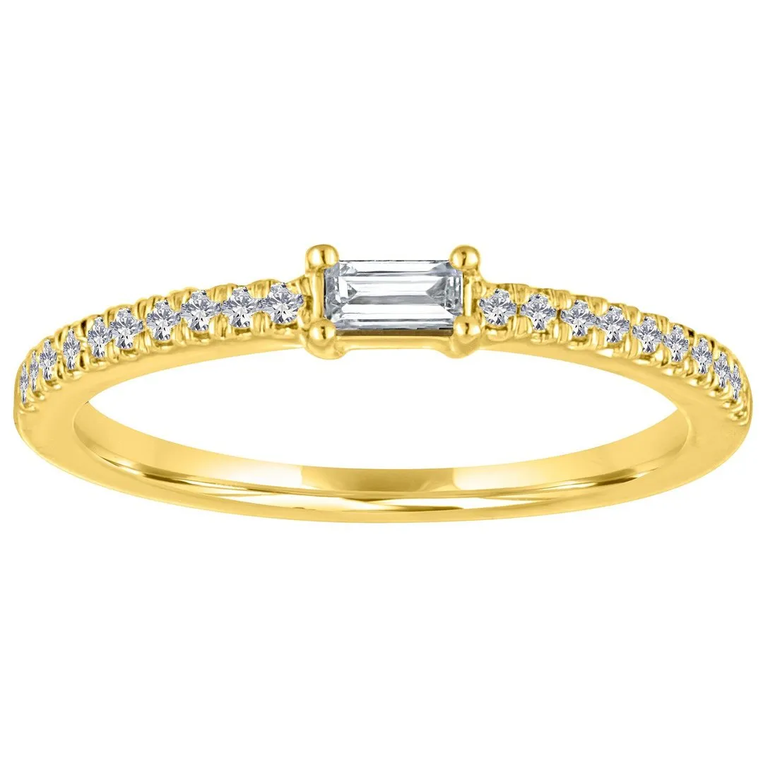 The Julia Birthstone Single Gemstone Baguette Stacking Ring
