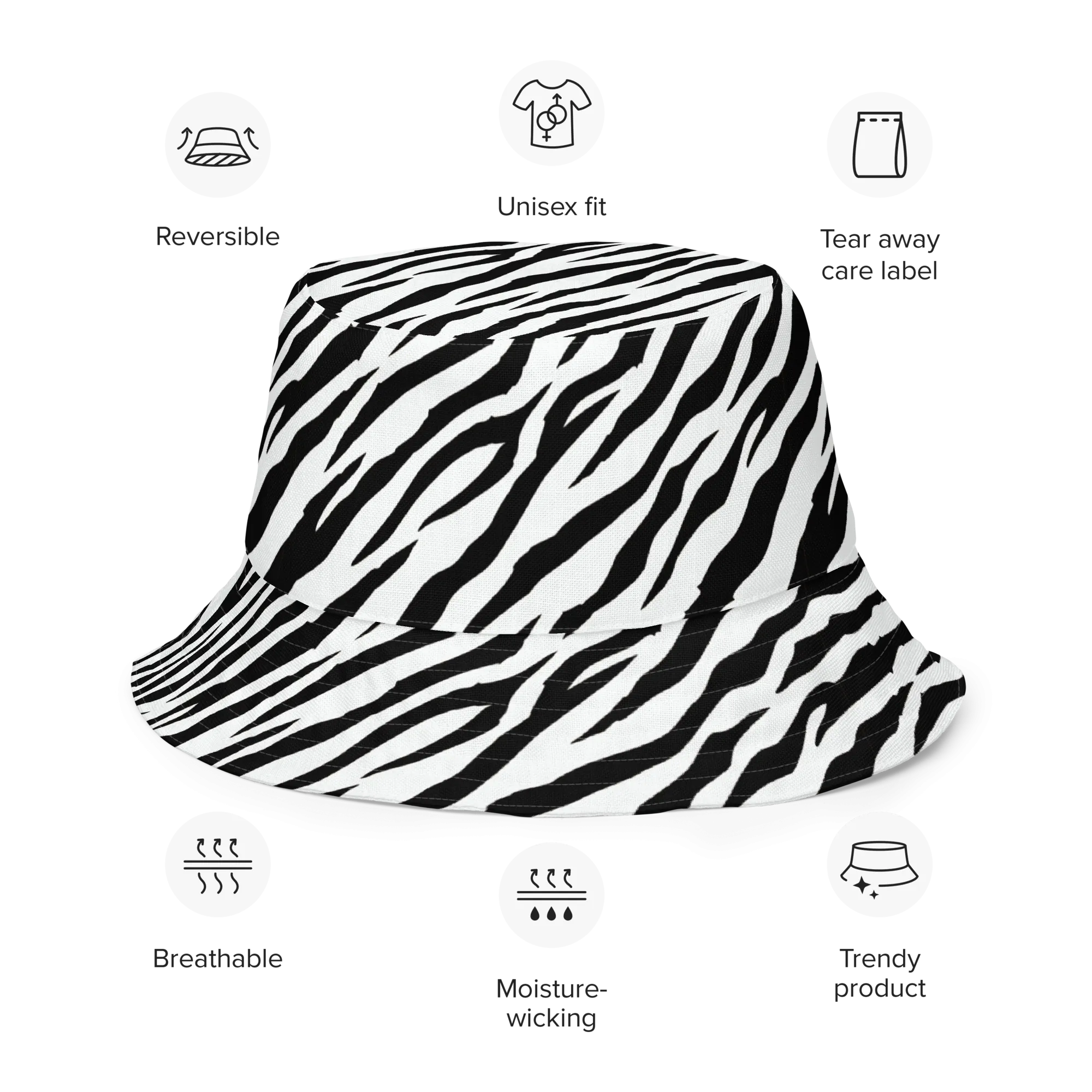 Tiger Striped Reversible Bucket Hat