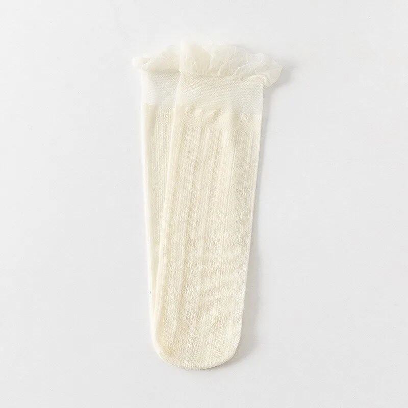 Transparent Lace Silk Patterned Socks