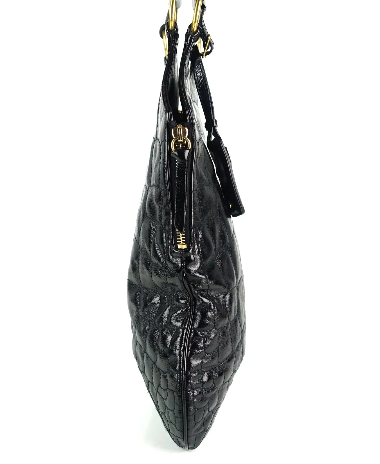 Tribute Crocodile Embossed Leather Tote Bag