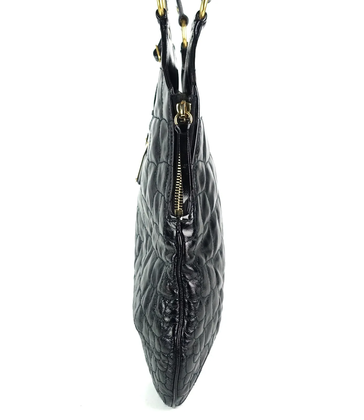 Tribute Crocodile Embossed Leather Tote Bag
