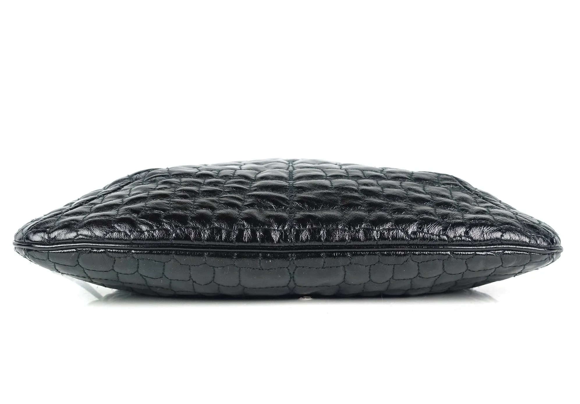 Tribute Crocodile Embossed Leather Tote Bag