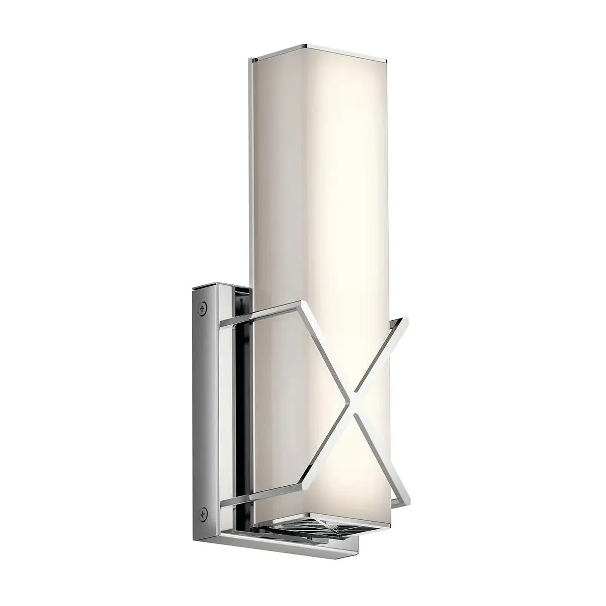 Trinsic 12" 1-Light LED Wall Sconce With Clear Satin Etched Glass, Chrome Finish
