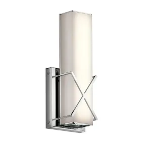 Trinsic 12" 1-Light LED Wall Sconce With Clear Satin Etched Glass, Chrome Finish