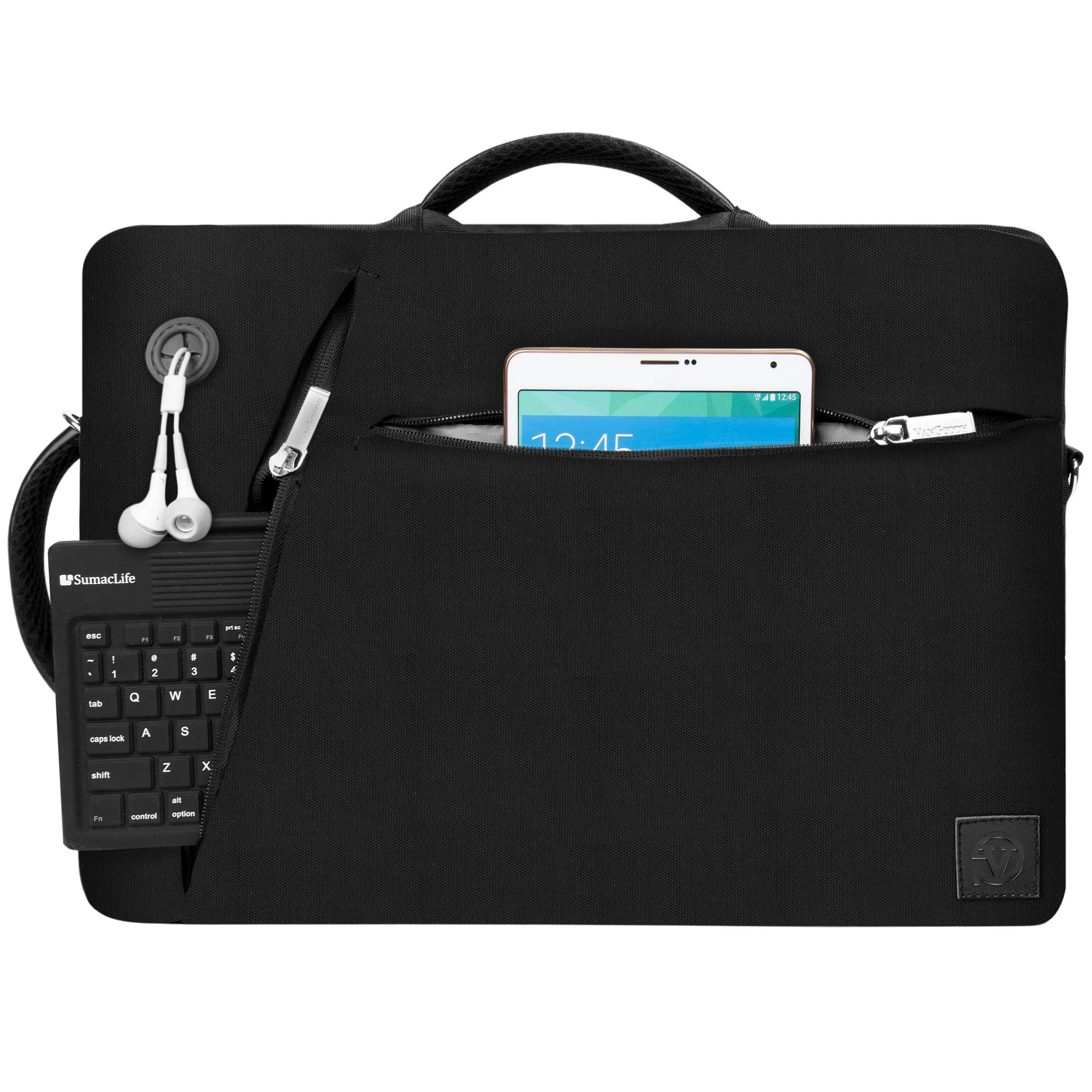 VanGoddy Slate Black Convertible Laptop Bag for MSI Shadow GS30 13.3", P PS42 14"