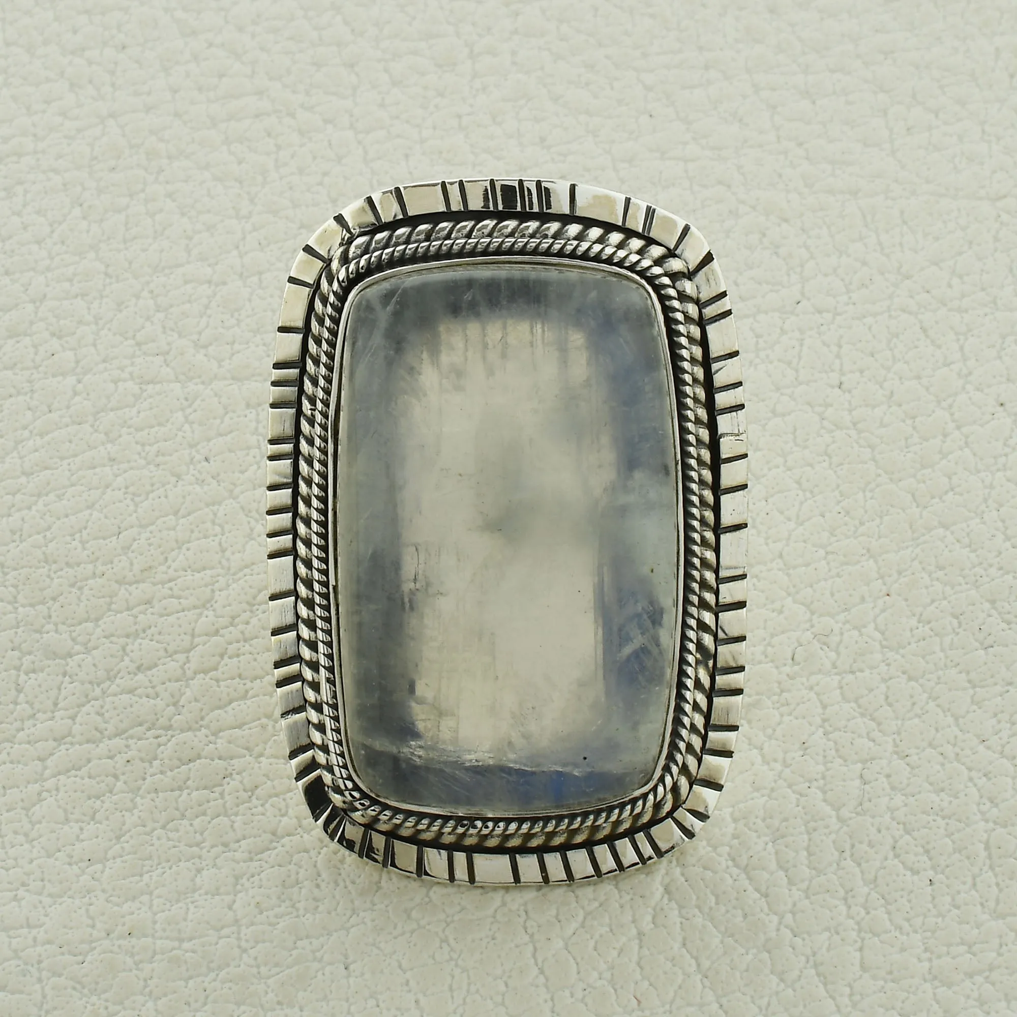 Vibrant flash Moonstone Silver Ring