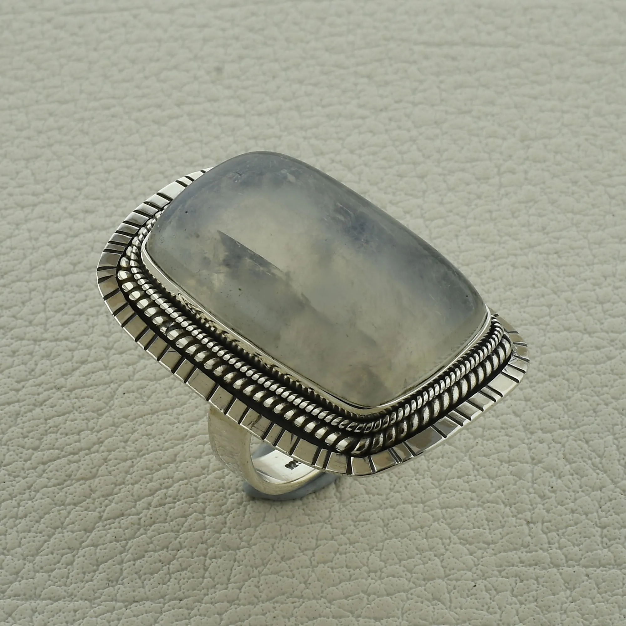 Vibrant flash Moonstone Silver Ring
