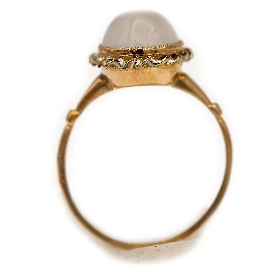 Victorian Bezel Set Moonstone Solitaire Engagement Ring
